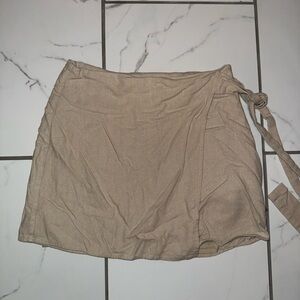 forever 21 tan wrap skirt